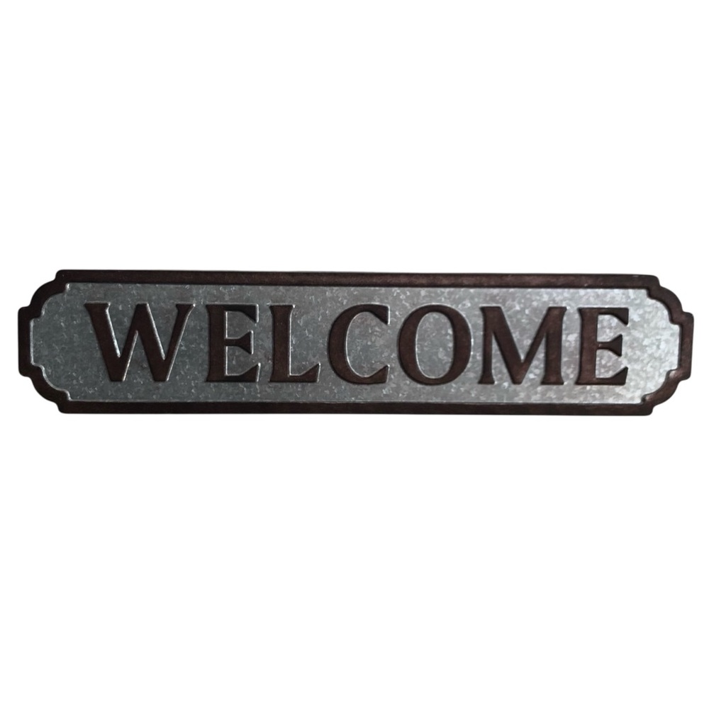 Rustic Metal "Welcome" Wall Sign – Farmhouse Entryway Decor